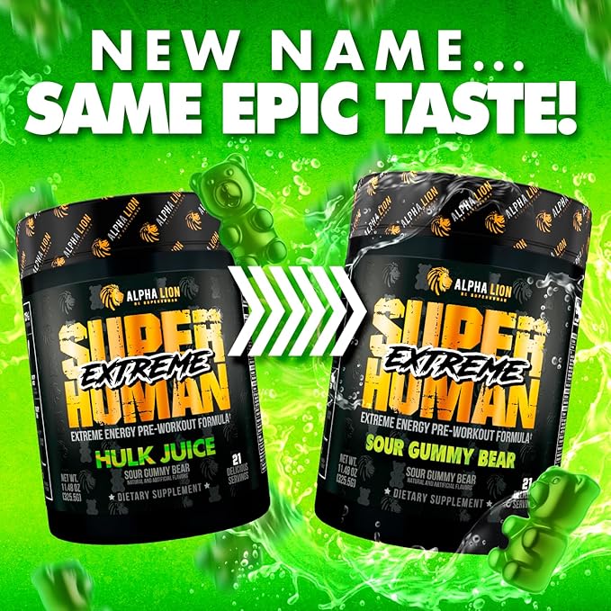 ALPHA LION Superhuman Extreme High Stim Pre Workout Powder, Beta Alanine, L-Taurine & 356mg