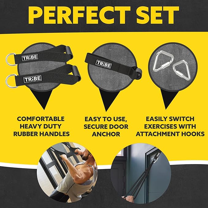Long Resistance Bands for Working Out Men and Women - Set of 5 Pull-Up Bands, Rubber Handles and