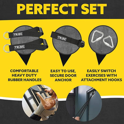 Long Resistance Bands for Working Out Men and Women - Set of 5 Pull-Up Bands, Rubber Handles and