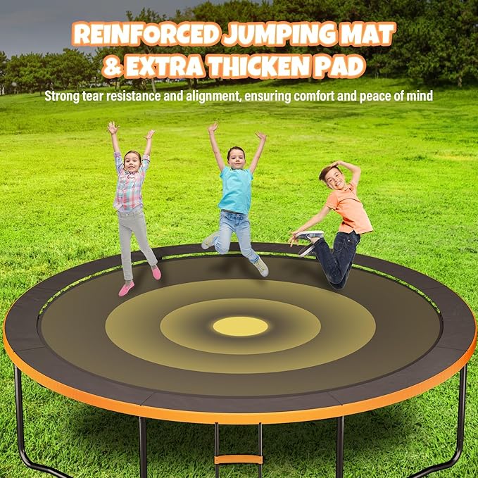 Trampoline 8FT 10FT 12FT 14FT 16FT, Outdoor Trampolines for Kids and Adults, Recreational