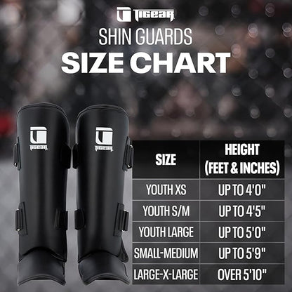 Tigear Core Shin Guards – MMA Martial Arts Shin Guards for Muay Thai & Kickboxing Sparring and