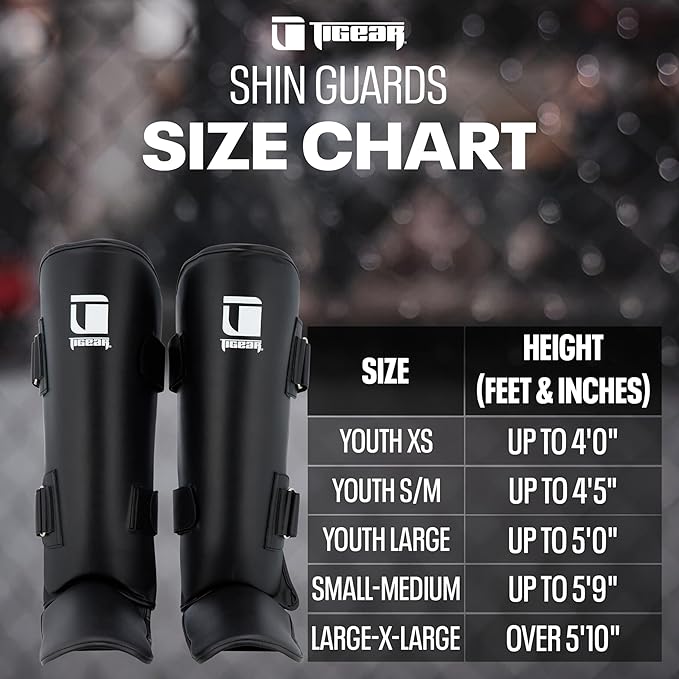Tigear Core Shin Guards – MMA Martial Arts Shin Guards for Muay Thai & Kickboxing Sparring and