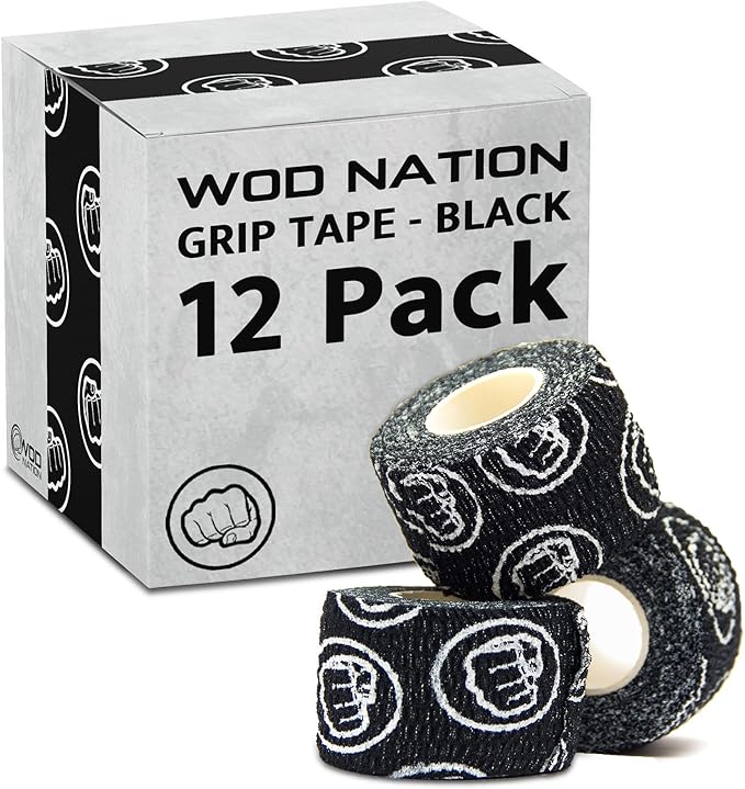WOD Nation Flexible Hook-Grip Athletic Tape – Easy-Tear, Sweat-Proof Thumb & Finger Strips for