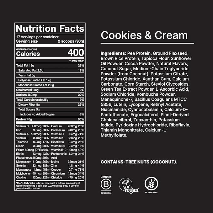 Huel Black Edition Protein Powder Meal Replacement Shake - Cookies and Cream 34 Scoops Packed with