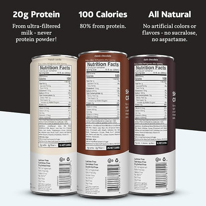 Slate Milk - High Protein Milk Shake - Core Variety Pack - Classic Chocolate, Dark Chocolate