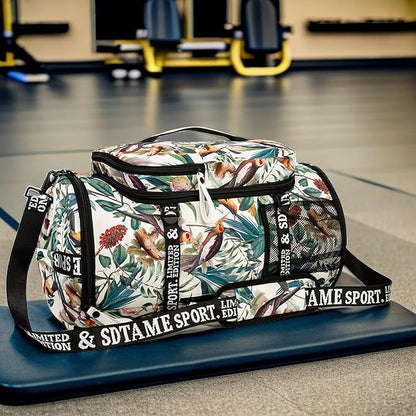 Gym Duffle Bag Backpack with Shoe Compartment,4 ways Travel Backpack for Women and