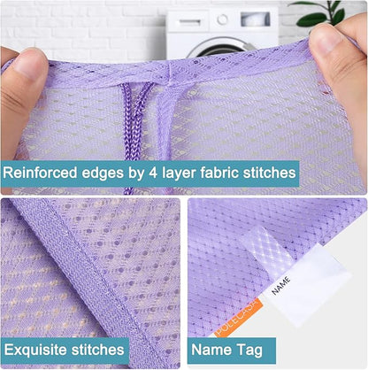 Polecasa Heavy Duty Diamond Large Mesh Laundry Bag with ID Tag and Locking Drawstring Closure - 24