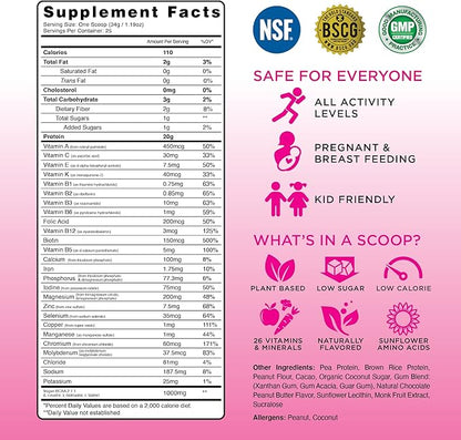 TRU Supplements Plant Based Protein Powder, BCAA, EAA, 20g Vegan Brown Rice & Pea Protein, 100
