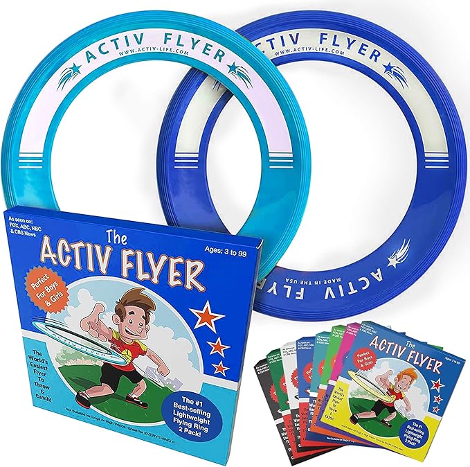 Activ Life Kid’s Flying Rings (2 Pack) They Fly Straight & Don’t Hurt, 80% Lighter Than Standard