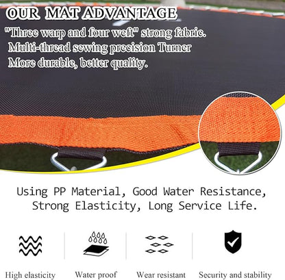Trampoline Mat, Dia:80", Fits 8FT Round Frame, with 48 V-Rings and Spring Tool, Replacement Jumping