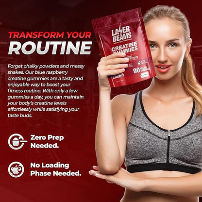 Creatine Monohydrate Gummies - 5g Creapure Creatine per Serving - Vegan - Boost Muscle Strength