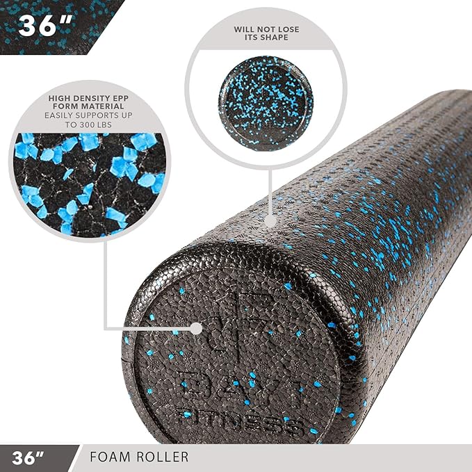 High-Density Round Foam Rollers - 4 Size and 8 Color Options - Massage Rollers for Stretching, Deep