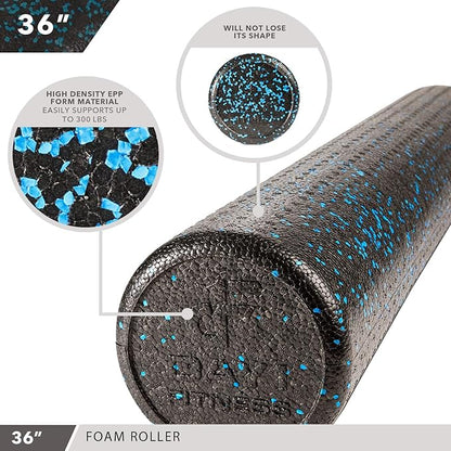 High-Density Round Foam Rollers - 4 Size and 8 Color Options - Massage Rollers for Stretching, Deep