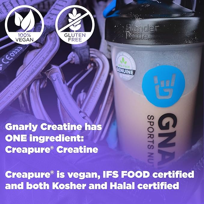 Gnarly Nutrition Creatine Powder – Creapure, Vegan Creatine Supplement – NSF Sport Certified