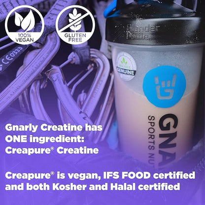 Gnarly Nutrition Creatine Powder – Creapure, Vegan Creatine Supplement – NSF Sport Certified