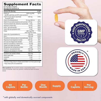 Health Thru Nutrition Ultra-Betic Multivitamin 60 Count | Supports Nerve, Vision, Energy | with