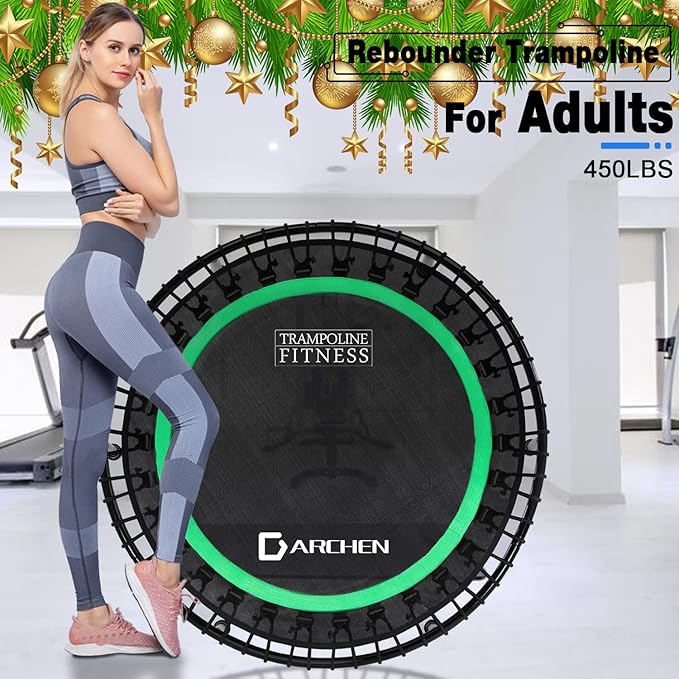 DARCHEN 450 lbs Mini Trampoline for Adults, Indoor Small Rebounder Exercise Trampoline for Workout