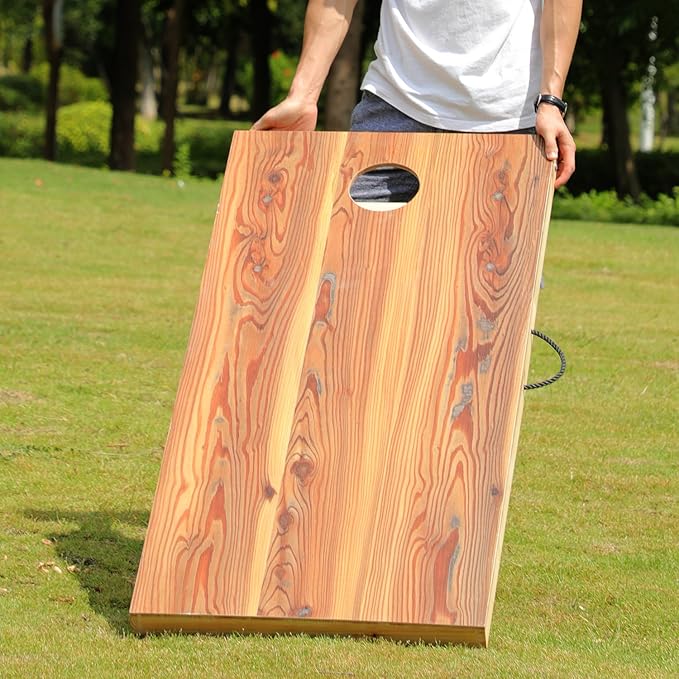 Solid Wood Premium Cornhole Game Set, Bean Bag Toss Game for Tailgate, Outdoor, Backyard