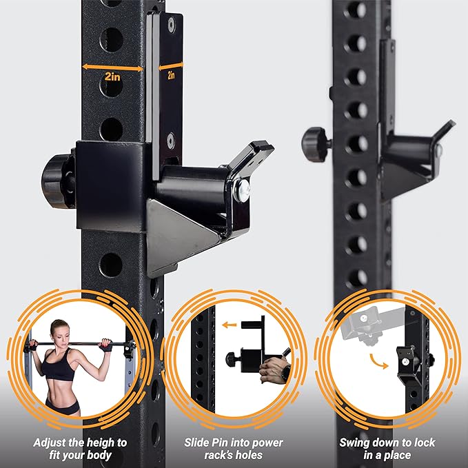Yes4All Power Rack J-Hooks & Attachments ??Heavy Duty Barbell Holders Compatible with 2x2 & 3x3