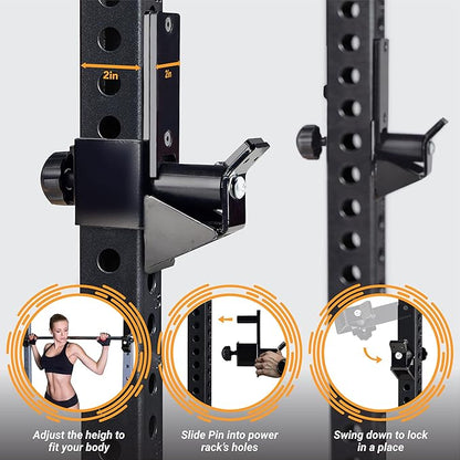 Yes4All Power Rack J-Hooks & Attachments ??Heavy Duty Barbell Holders Compatible with 2x2 & 3x3