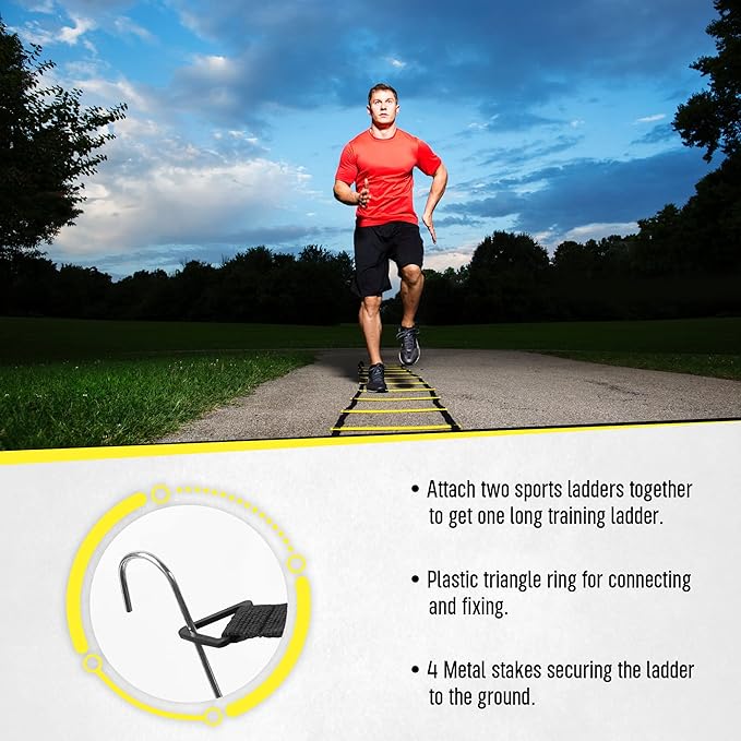20ft Sports Agility Ladder for Men Women and Kids, Speed Youth Soccer Agility Training Equipment