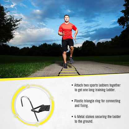 20ft Sports Agility Ladder for Men Women and Kids, Speed Youth Soccer Agility Training Equipment