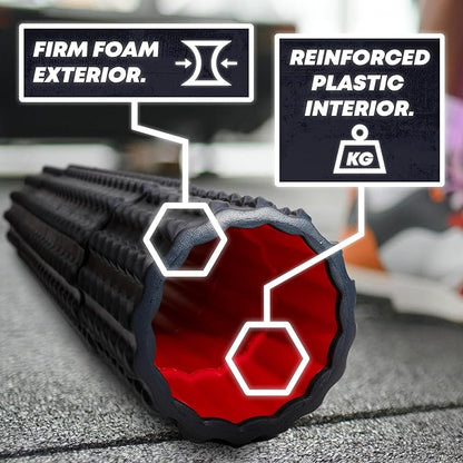 5-in-1 Long Foam Roller, 23" Long Back Roller for Physical Therapy with 5 Different Length Options