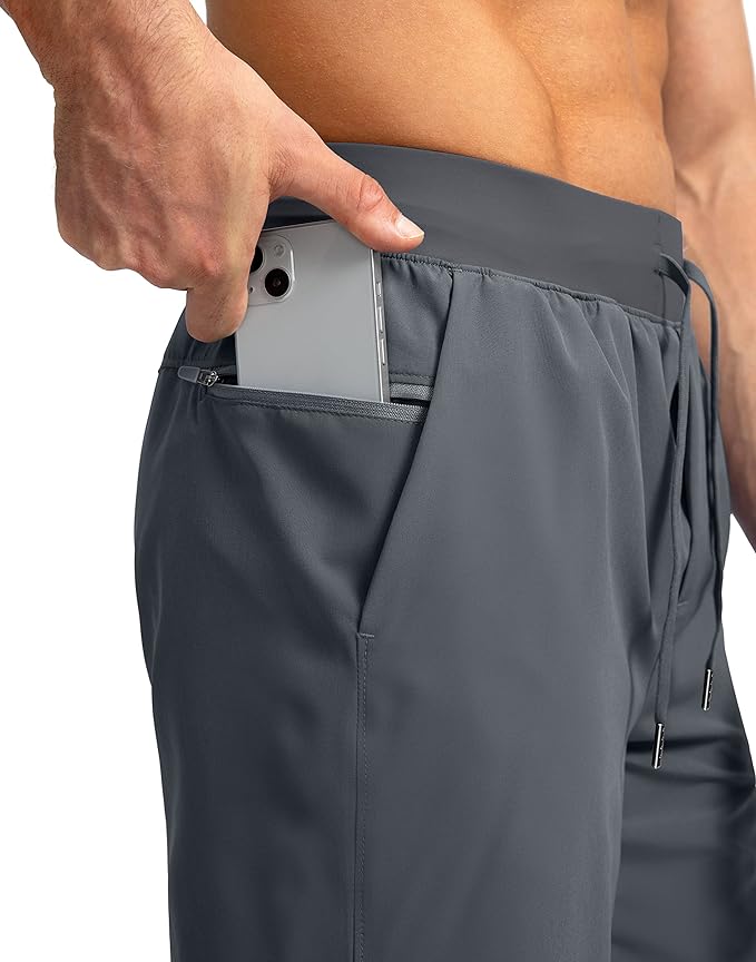 Men's Running Shorts with Zipper Pockets 9 Inch/ 7 Inch / 5 Inch Lightweight Quick Dry Gym Workout