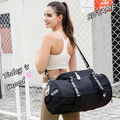 Gym Duffle Bag Backpack with Shoe Compartment,4 ways Travel Backpack for Women and