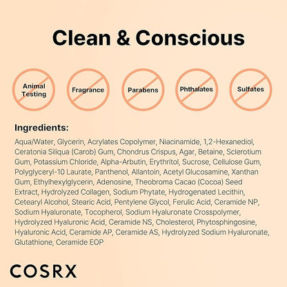 COSRX The Alpha-Arbutin Discoloration Care Hydrogel Face Masks Skincare 3 EA, Collagen Face Mask