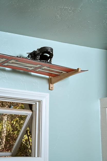 Bamboo Snowboard Wall Mount ??Horizontal Snowboard Rack for Display or Storage ??Durable Wall