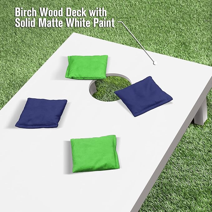 GoSports 4 ft x 2 ft Regulation Size Wooden Cornhole Boards Set - Includes Carrying Case and Over