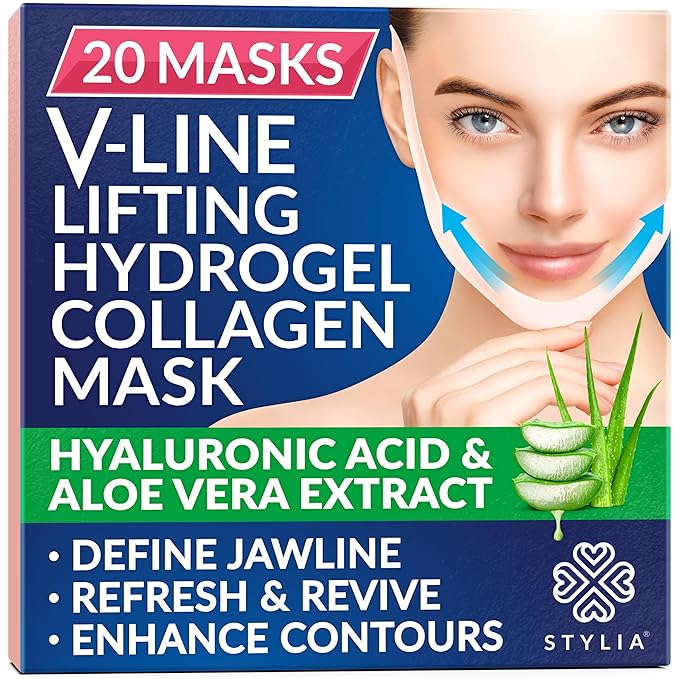 Stylia V Line Lifting Collagen Face Mask - Double Chin Strap for Women - Jawline Shaper Face Lift