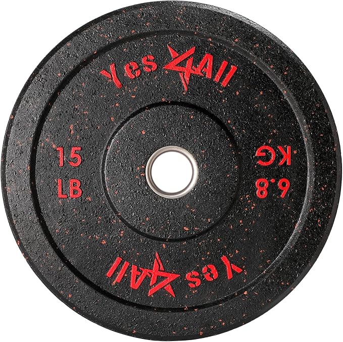 Yes4All 2" Bumper Plate, 10-190 LB Olympic Rubber Weight Plate with Steel Hub for WeightLifting