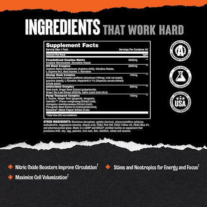 Animal Pump Pre-Workout Supplement ??for Energy, Focus and Muscle Volumizing, with Nitric Oxide