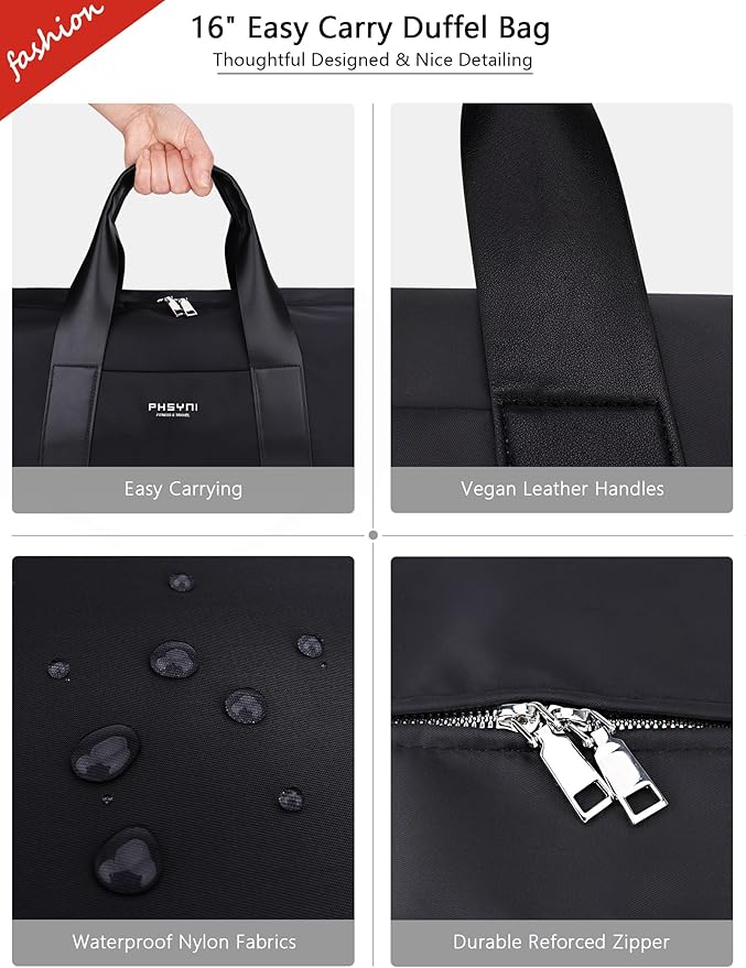 Compact Sports Gym Bag for Women & Girls and Kids, Cute Mini Duffle Bag with Wet Pocket & Shoes