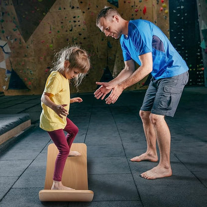 Balance Board Kids, [Natural Wood] Wobble Board for Kids Toddlers, Open Ended Montessori Waldorf