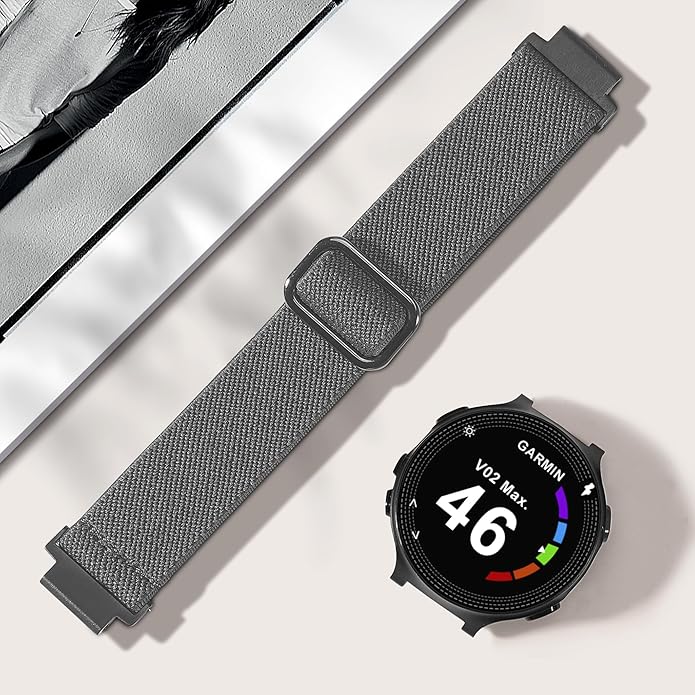 Elastic Nylon Watchband Compatible with Garmin Forerunner 235/220/230/620/630/735XT,Soft Adjustable