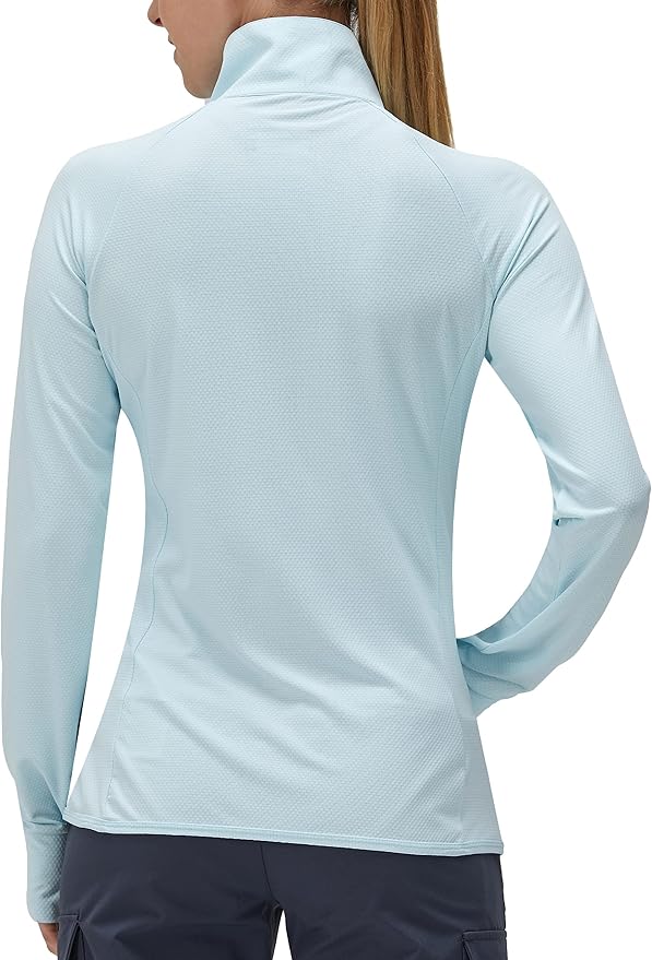 Women's UPF 50+ UV Sun Protection Clothing Long Sleeve Athletic Hiking Shirts Lightweight SPF Zip