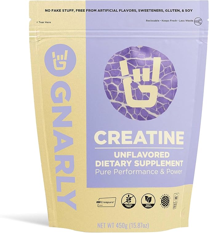 Gnarly Nutrition Creatine Powder – Creapure, Vegan Creatine Supplement – NSF Sport Certified