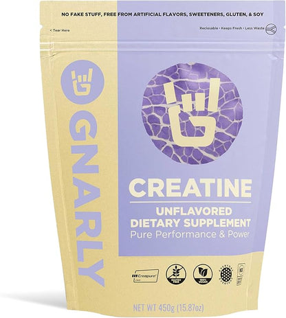Gnarly Nutrition Creatine Powder – Creapure, Vegan Creatine Supplement – NSF Sport Certified