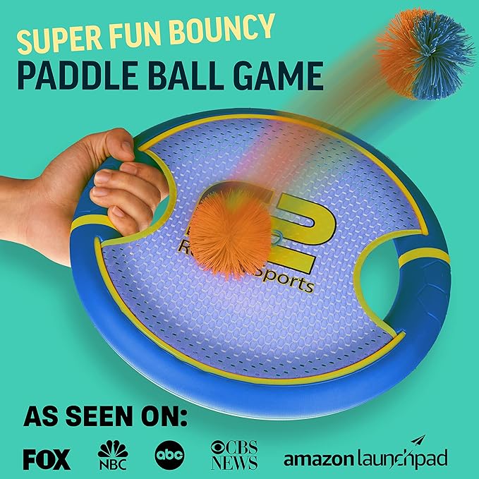 Fun Bouncy Paddle & Stringy Ball Toss & Catch Game - Easy to Use for Kids All Ages - Soft Foam