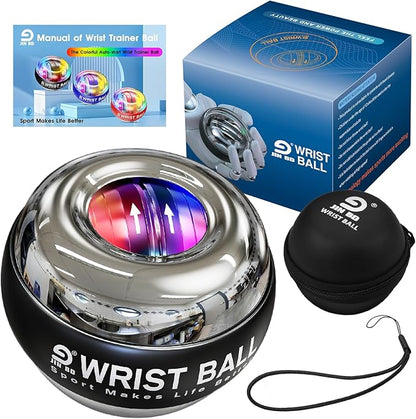 Wrist Trainer Ball Auto-Start Gyroscopic Forearm Exerciser Gyro Ball for Strengthen Arms, Fingers
