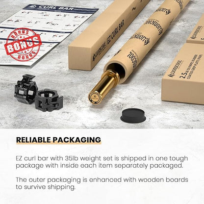 LIONSCOOL Premium 4ft/4.9ft/6ft Barbell for Strength Training and Olympic Weightlifting, 2 Inch Bar