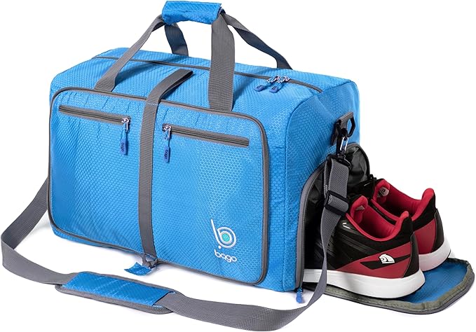 Bago Foldable Duffel Bags for Traveling Women & Men - 40L Sports Packable Duffle Bag for Travel