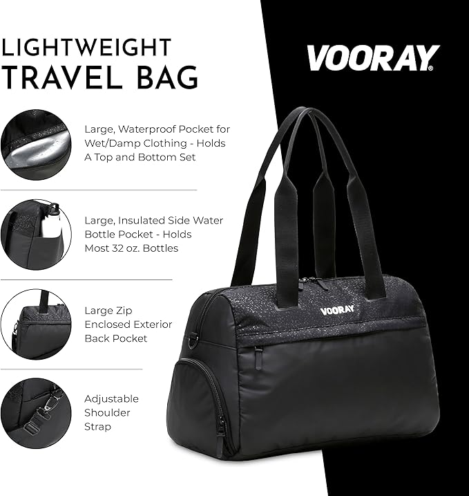 Vooray 25L Trainer Duffel Bag ??Lightweight Travel Duffel for Women and Men with Shoe Pocket