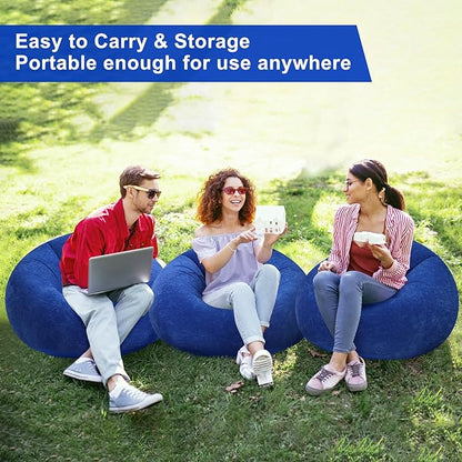 Realspring 6 Pcs Bean Bag Chairs for Adults Inflatable Chairs with Electric Air Pump,Blow up Couch