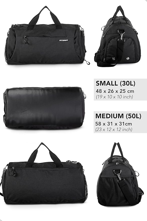 Fitgriff® Gym Bag for Men & Women with Shoe & Wet Compartment - Duffle Bag for Travel, Sports
