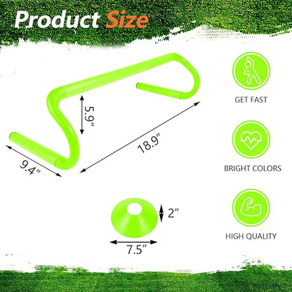10 Pcs 6" Speed Agility Training Hurdles with 6 Marker Cone Durable Detachable Training Equipments