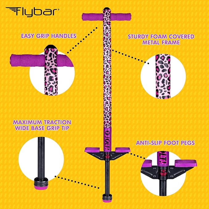 Flybar Pogo Stick for Kids, 40 to 80 Pounds, Perfect for Beginners, Easy Grip Foam Handles